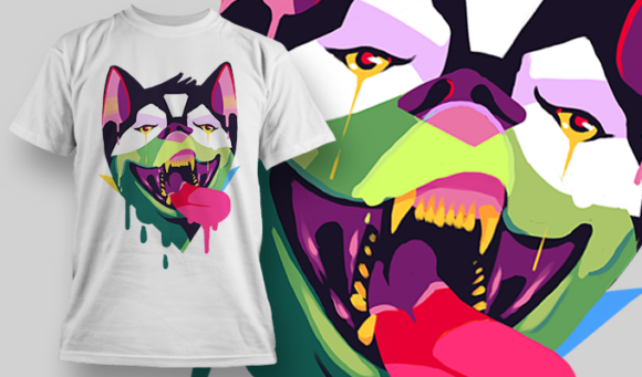 Husky | T Shirt Design Template 3927 1