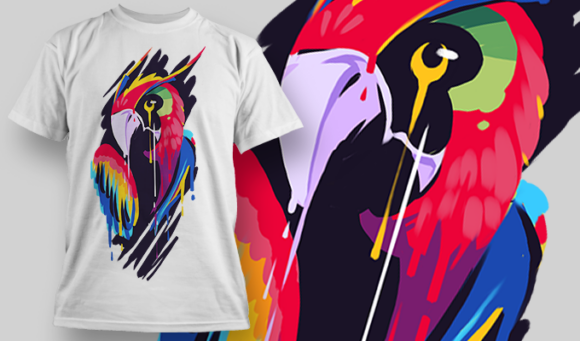 Parrot | T Shirt Design Template 3938 1