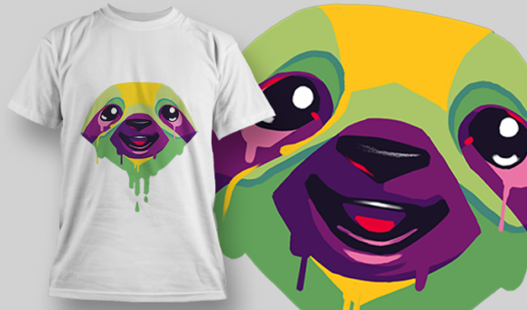 Sloth | T Shirt Design Template 3946 1