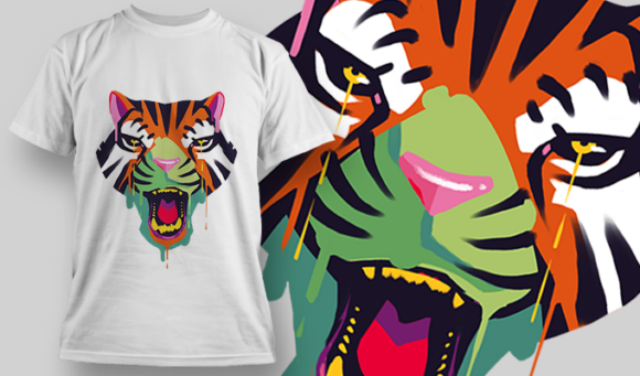 Tiger | T Shirt Design Template 3952 1