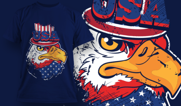 USA Eagle | T Shirt Design Template 4017 1