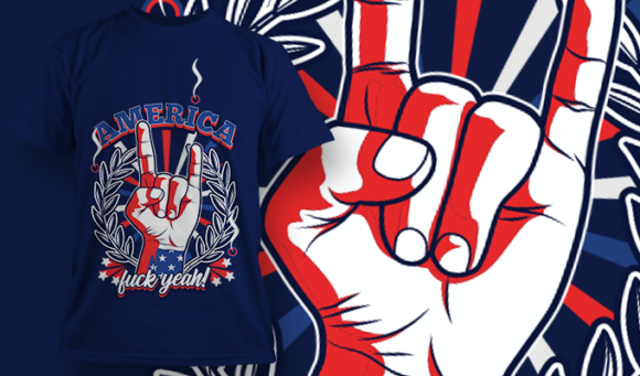 America, F*ck Yeah! | T Shirt Design Template 4006 1