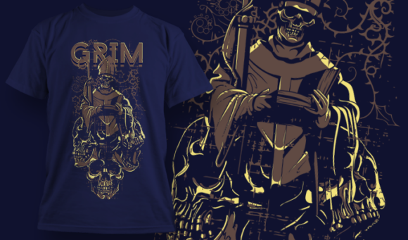 Grim | T Shirt Design Template 4028 1