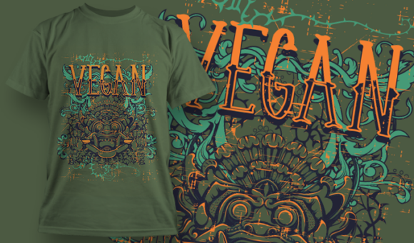 Vegan | T Shirt Design Template 4033 1