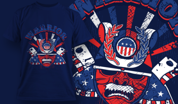 Samurai Warrior | T Shirt Design Template 4021 1
