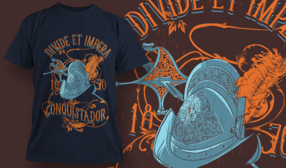 Divide Et Impera Conquistador | T Shirt Design Template 4035 1