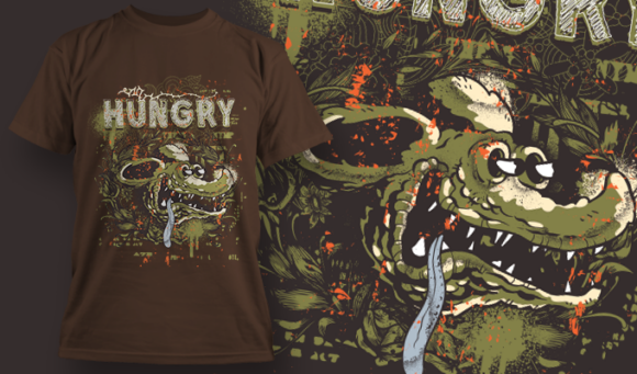 Hungry | T-Shirt Design Template 4046 1