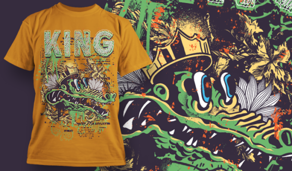 King Croc | T-Shirt Design Template 4047 1