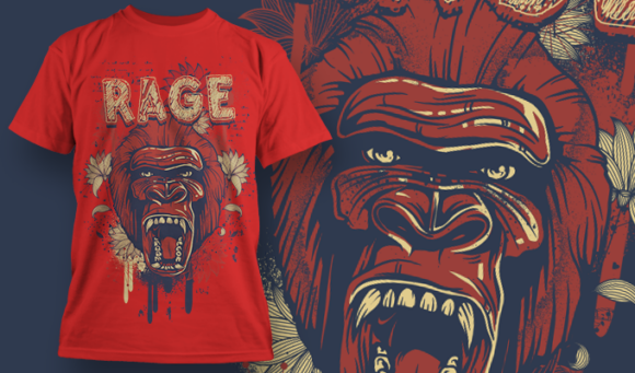 Rage | T-Shirt Design Template 4052 1