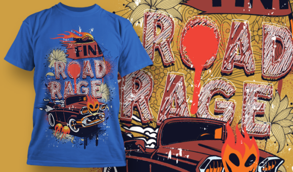 Road Rage | T-Shirt Design Template 4053 1
