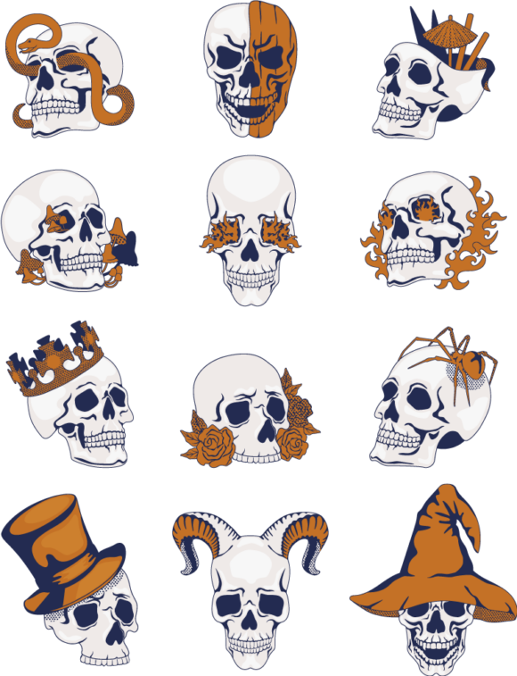 Halloween Skulls Set 1