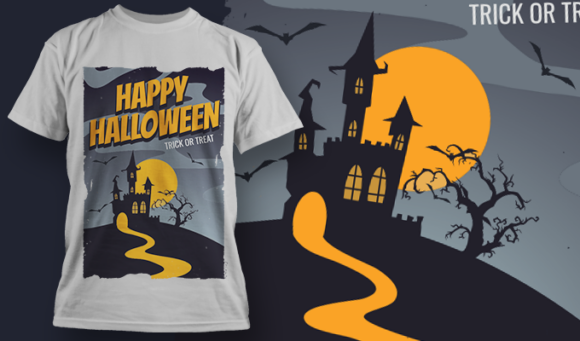 Happy Halloween | T-Shirt Design Template 4066 1