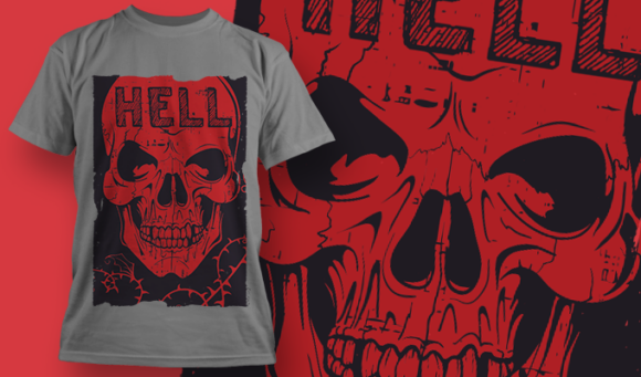 HELL | T-Shirt Design Template 4082 1