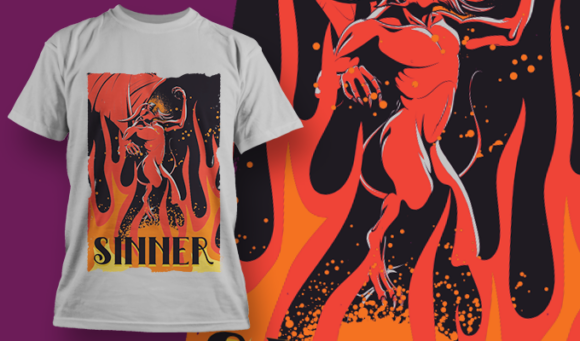 Sinner | T-Shirt Design Template 4090 1