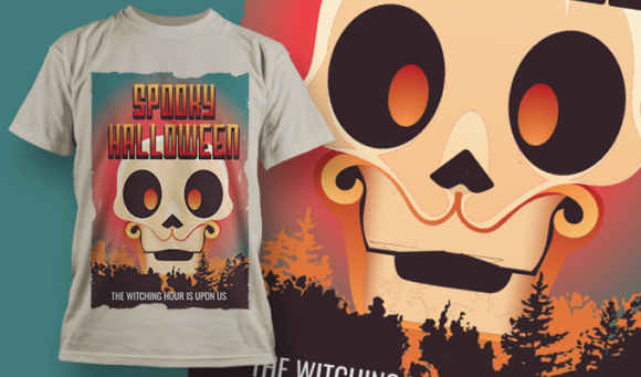 Spooky Halloween | T-Shirt Design Template 4070 1