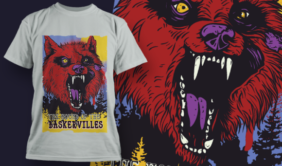 The Hound Of The Baskervilles | T-Shirt Design Template 4092 1