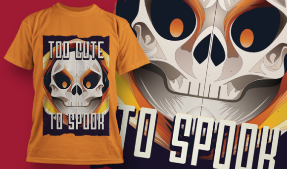 Too Cute To Spook | T-Shirt Design Template 4072 1