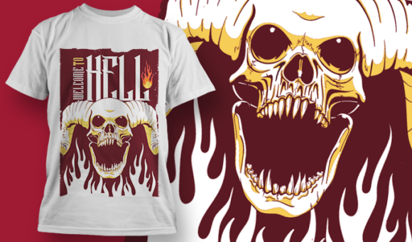 Welcome To Hell | T-Shirt Design Template 4073 1