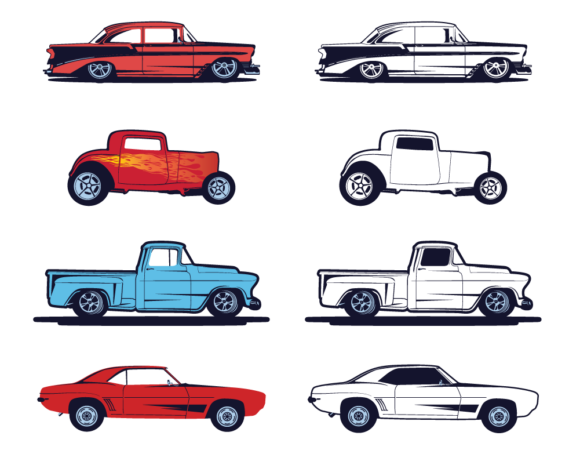 Muscle Cars Vector Pack 1