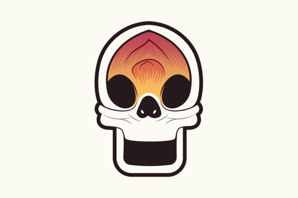 Skull With Flame, Encased 1