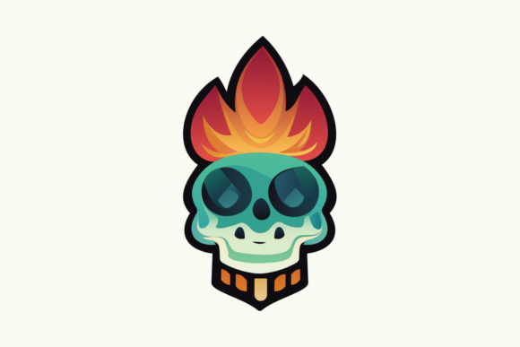Skull With Flame Mohawk 1