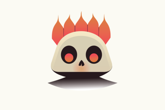 Skull With Flame Hair 1