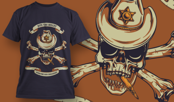 Bite The Bullet, Tackle New Challenges | T-Shirt Design Template 4101 1