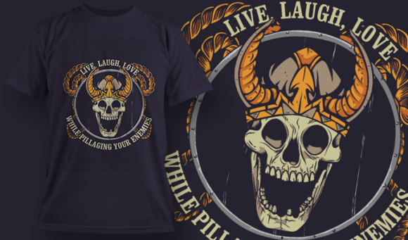 Live, Laugh, Love | T-Shirt Design Template 4107 1