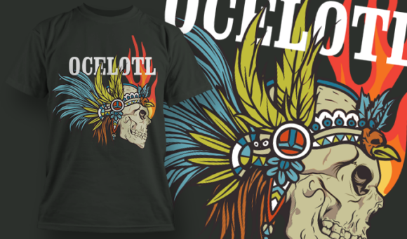 Ocelotl | T-Shirt Design Template 4119 1