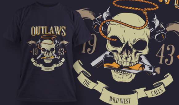 Outlaws | T-Shirt Design Template 4111 1