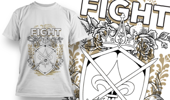 FIGHT | T-Shirt Design Template 4123 1