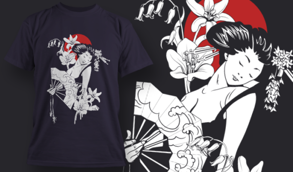 Geisha | T-Shirt Design Template 4124 1