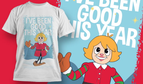 I've Been Good This Year | T-Shirt Design Template 4130 1