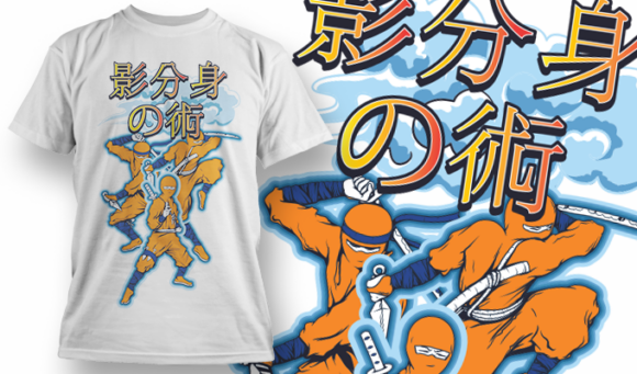 Kage Bunshin No Jutsu | T-Shirt Design Template 4135 1