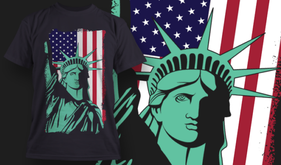 Statue of Liberty | T-Shirt Design Template 4139 1