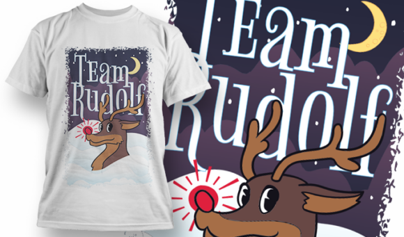 Team Rudolf | T-Shirt Design Template 4140 1