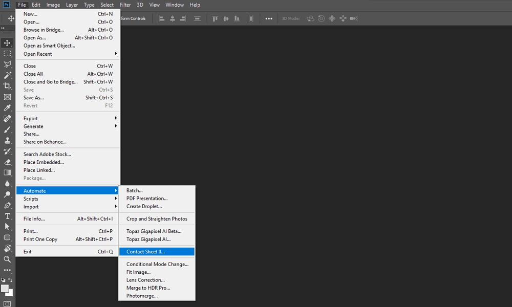 EZ Tip: How to list all the images from one folder into a contact sheet with Photoshop 5